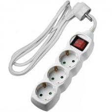 Πολύπριζο 3 Θέσεων Με Διακόπτη & Καλώδιο 3x1mm 1.5m Λευκό 15-311531